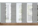 Schiebegardine HOME IN GREEN "ESTRA" Gr. 1, grau, B:60cm H:245cm, Polyester, Gardinen, Schiebegardine, SET DIGITALDRUCK,BAMBUSOPTIK RECYCELT