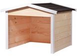 Mähroboter-Garage DOBAR, beige (natur), B:68cm H:52cm T:76cm, Holzwerkstoff, Mähroboterstationen, Mähroboter-Garage, aus Holz in natur, mit Bitumen-Dach
