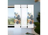 Schiebegardine HOME IN GREEN "THALIN", blau, B:60cm H:245cm, Polyester, Gardinen, Schiebegardine, Bambusoptik, SET, recycelt, Digitaldruck