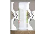 Schiebegardine HOME IN GREEN "FRONDA" Gr. 1, grau (steinfarben), B:60cm H:245cm, Polyester, Gardinen, Schiebegardine, SET DIGITALDRUCK,BAMBUSOPTIK RECYCELT