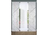 Schiebegardine HOME IN GREEN "SYLVIA" Gr. 1, grau, B:60cm H:245cm, Polyester, Gardinen, Schiebegardine, SET DIGITALDRUCK,BAMBUSOPTIK RECYCELT
