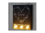 LED-Bulb Bild Wandbild, Leuchtbild 25x20cm, Love