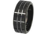 Fingerring S.OLIVER "2038878/-79/-80/-81" Gr. 62, grau (gunfarben), Fingerringe, Herren, 62, Edelstahl, 9mm, Fingerring