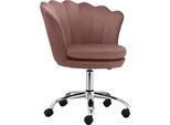 Bürostuhl OTTO HOME "Helleu", rosa (altrosa, chrom, rosa), B:67,5cm H:88cm T:61cm, Stoff, Stühle, Bürostuhl Bürodrehstuhl, Veloursstoff mit horizontalen Nähten, höhenverstellbar, 360 drehbar