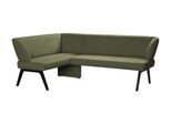 Eckbank OTTO HOME "Aretha Küchenbank, Polsterbank, Esszimmerbank, Breite 215 cm", grün (mayfly, schwarz), B:215cm H:86cm T:150cm, Holzwerkstoff, Massivholz, Polyester, Polyurethan, Sitzbänke, Eckbank, Moderne Bank in tollen Farben, Nosagfederung, anzahl Sitzplätze: 5