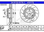 ATE Bremsensatz, Scheibenbremse 142042609 Vorderachse Gelocht/innenbel. 322mm 32mm für Mercedes