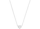 Kette mit Anhänger JOOP "Herz", silber (silberfarben, kristallweiß), Halsketten, Damen, Silber 925 (Sterlingsilber), L: 45 B: 1,4mm, mit Zirkonia (synth.), B:1,4mm