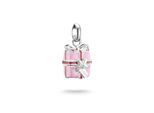 Charm-Einhänger THOMAS SABO "Charm Geschenk - Connect", silberfarben, pink, rot, Charms, Damen, Silber 925 (recycelt)