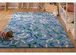 Kinderteppich SMART KIDS "Confetti", blau, B:200cm H:16mm L:290cm, Schurwolle, Teppiche, Kinderteppich, Kinder- & Spielteppich, Hoch-Tief-Effekt, Schurwolle, Kinderzimmer