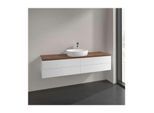 Villeroy und Boch Antao Waschtisch-Unterschrank K25152MT 160x36x50cm, Hahnlochbohrung, Waschbeckenplattenfarbe warm walnut, white matt lacquer