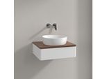 Villeroy und Boch Antao Waschtisch-Unterschrank K07012MT 60x19x50cm, Waschbeckenplattenfarbe warm walnut, white matt lacquer