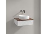 Villeroy und Boch Antao Waschtisch-Unterschrank K07112MT 60x19x50cm, Waschbeckenplattenfarbe warm walnut, white matt lacquer