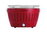LotusGrill LG G34 U RD Tragbarer Holzkohlegrill für den Außenbereich Rotes Außengehäuse