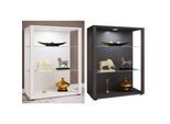 VCM Glasvitrine stehend Vitrine Glas mit ESG-Sicherheitsglas Maße ca. H. 90 x B. 70 x T. 35 cm Standvitrine Glas Modern und platzsparend Glas Vitrinenschrank – Glasol L