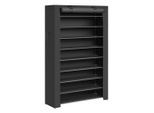Boxxx Schuhregal Songmics, Schwarz, Metall, Kunststoff, Textil, 10 Fächer, 88x160x28 cm, Garderobe, Schuhaufbewahrung, Schuhregale