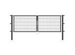 Zaundoppeltür ALBERTS "Flexo", grau (anthrazit), B:300cm H:100cm, Stahl, Tore, 300 cm Breite (150cm + 150cm), in versch. Höhen