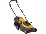 Akkurasenmäher STIGA GARDEN "Collector 140e", gelb, B:43,5cm H:121,5cm T:137,2cm, Rasenmäher, mit 2 Akkus 20V/4Ah und Doppel-Ladegerät