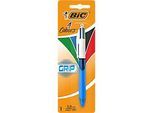 BIC 4 Colours Grip Vierfarb-Kugelschreiber mit mittlerer Spitze und weichem Griff, 1 Stück