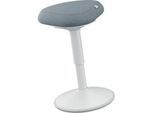 Sitzhocker Leitz Ergo Active, ergonomisch, höhenverstellbar, dreieckiger Komfortsitz, Schaumpolsterung, Tragegriff, bis 100 kg, hellgrau