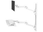 Wandarbeitsplatz Ergotron LX Pro, Tastaturablage und Monotorhalterung, bis 34″, neig-/schwenk-/drehbar, höhenverstellbar, VESA, Metall, weiss