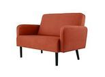 Zweisitzer Sofa meet by Paperflow LISBOA, Stoffbezug rostfarben, Fussgestell schwarz, B 1240 x T 815 x H 830 mm