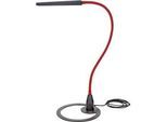 LED-Tischleute Bauer & Böcker Comet, 10 W, 960 lm, 2700-5500 K, dimmbar, neigbar, Gestensteuerung, L 750 mm, Aluminium, schwarz-rot