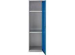 Schäfer Shop Genius Mehrzweckschrank FS, modular, individuell erweiterbar, 2 Fachböden, bis 250 kg, B 545 x T 520 x H 1950 mm, Stahl, weissaluminium/enzianblau