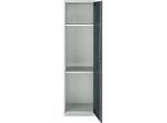 Schäfer Shop Genius Mehrzweckschrank FS, modular, individuell erweiterbar, 2 Fachböden, bis 250 kg, B 545 x T 520 x H 1950 mm, Stahl, lichtgrau/anthrazitgrau