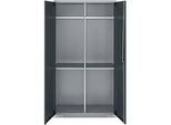Schäfer Shop Genius Mehrzweckschrank FS, modular, indivuduell erweiterbar, Mittelwand, 4 Fachböden, bis 450 kg, B 1055 x T 520 x H 1950 mm, weissalu/anthrazitgrau