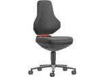 TEXON 2 Arbeitsstuhl Skintec schwarz, pflegeleicht und weich, mit Auto-Motion Technik und Rollen