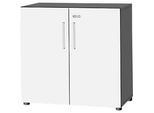 Schäfer Shop Select Schrank SET UP, 2 OH, abschliessbar, B 800 x T 420 x H 744 mm, graphit/weiss
