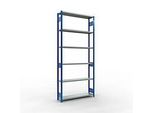 Schulte MULTIplus250 Steckregal, Grundregal, 7 Fachböden, bis 250 kg je Fachboden, werkzeuglos montierbar, B 1300 x T 300 x H 3000, enzianblau/verzinkt