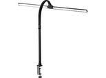 LED-Schreibtischleuchte 905-11, Schwarz, 20 W, 2.200 lm, stufenlos dimmbar, 5 Farbtemperaturen (3.000-6.500 K), CRI 80, mit Klemme, flexibler Leuchtarm, 30.000 h Lebensdauer