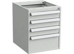 Unterbau-Container für Arbeitstische, Zentralverschluss, mit ESD-Schutz, B 450 x T 520 mm, 4 Schubladen
