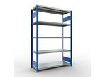 Schulte MULTIplus250 Steckregal, Grundregal, 5 Fachböden, bis 250 kg je Fachboden, werkzeuglos montierbar, B 1300 x T 500 x H 2000, enzianblau/verzinkt