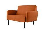 Zweisitzer Sofa meet by Paperflow LISBOA, Stoffbezug braun, Fussgestell schwarz, B 1240 x T 815 x H 830 mm