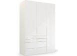 Drehtürenschrank RAUCH "Kleiderschrank Schrank Garderobe Wäscheschrank PURISMA Glasfront", weiß (alpinweiß, glas kristallweiß), B:151cm H:223cm T:60cm, Holzwerkstoff, Schränke, Drehtürenschrank, mit Schubladen und umfangreichem Zubehör MADE IN GERMANY