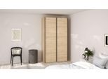 Schwebetürenschrank HOME AFFAIRE "COMO mit 2 Schwebetüren, moderner und eleganter Kleiderschrank", braun (jackson hickory), B:118,5cm H:221cm T:66,6cm, FSC-zertifizierter Holzwerkstoff, Schränke, Schwebetürenschrank, Viel Stauraum, mit Safe-Slide-Funktion, Made in Denmark