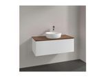 Villeroy und Boch Antao Waschtisch-Unterschrank K31012MT 100x36x50cm, Waschbeckenplattenfarbe warm walnut, white matt lacquer