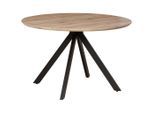 Livetastic Esstisch, Natur, Metall, Holzwerkstoff, rund, Flachrohr, 120x76x120 cm, Esszimmer, Tische, Esstische, Esstische rund