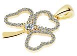 Kettenanhänger ADELIA´S "Damen Anhänger – Kleeblatt Anhänger aus 333 Gold mit Zirkonia", gold, Schmuckanhänger, Damen, Gelbgold 333, Kettenanhänger, Ein Geschenk, das Freude macht