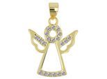 Kettenanhänger ADELIA´S "Damen Anhänger – Engelanhänger aus 925 Silber mit Zirkonia", gold, Schmuckanhänger, Damen, Silber 925 (Sterlingsilber), Kettenanhänger, Perfekt als Geschenk für besondere Menschen