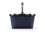 Reisenthel Einkaufskorb Carrybag frame rhombus midnight gold, Gold, Dunkelblau, Kunststoff, Textil, 22 L, quadratisch, 49x29x28 cm, umweltfreundlich, Freizeit, Koffer & Taschen, Einkaufskörbe