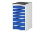 Rau Schubladenschrank m. Anti-Rutsch-Matte 7 Schubl.-L 4x120 3x150mm (03-L7.10A-MT.11)