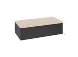 Villeroy und Boch Antao Waschtisch-Unterschrank L40003PD mit Beleuchtung, 1 Auszug, 1000 x 268 x 500 mm, Front ohne Struktur, Black Matt Lacquer / Botticino