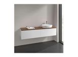 Villeroy und Boch Antao Waschtisch-Unterschrank L27052MT mit Beleuchtung, 4 Auszüge, 1600 x 360 x 500 mm, Front ohne Struktur, White Matt Lacquer / Warm Walnut