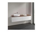 Villeroy und Boch Antao Waschtisch-Unterschrank K26052MT 160x36x50cm, Hahnlochbohrung, Waschbeckenplattenfarbe warm walnut, white matt lacquer