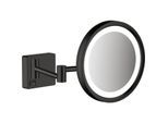 hansgrohe AddStoris Kosmetikspiegel 41790670 3-fach Vergrößerung, mit LED Leuchte, Wandmontage, schwarz matt