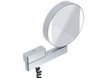 Emco LED Rasier- und Kosmetikspiegel 109506018 3- und 7-fach Vergrößerung, LED Beleuchtung, chrom, mit Spiralkabel/Stecker