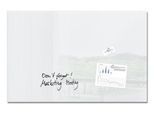 SIGEL Glas-Whiteboard Artverum, Ecken gefasert/poliert, magnetisch, inkl. 3 x Neodym-Magnete, B 1000 x T 15 x H 650 mm, ESG, weiß
